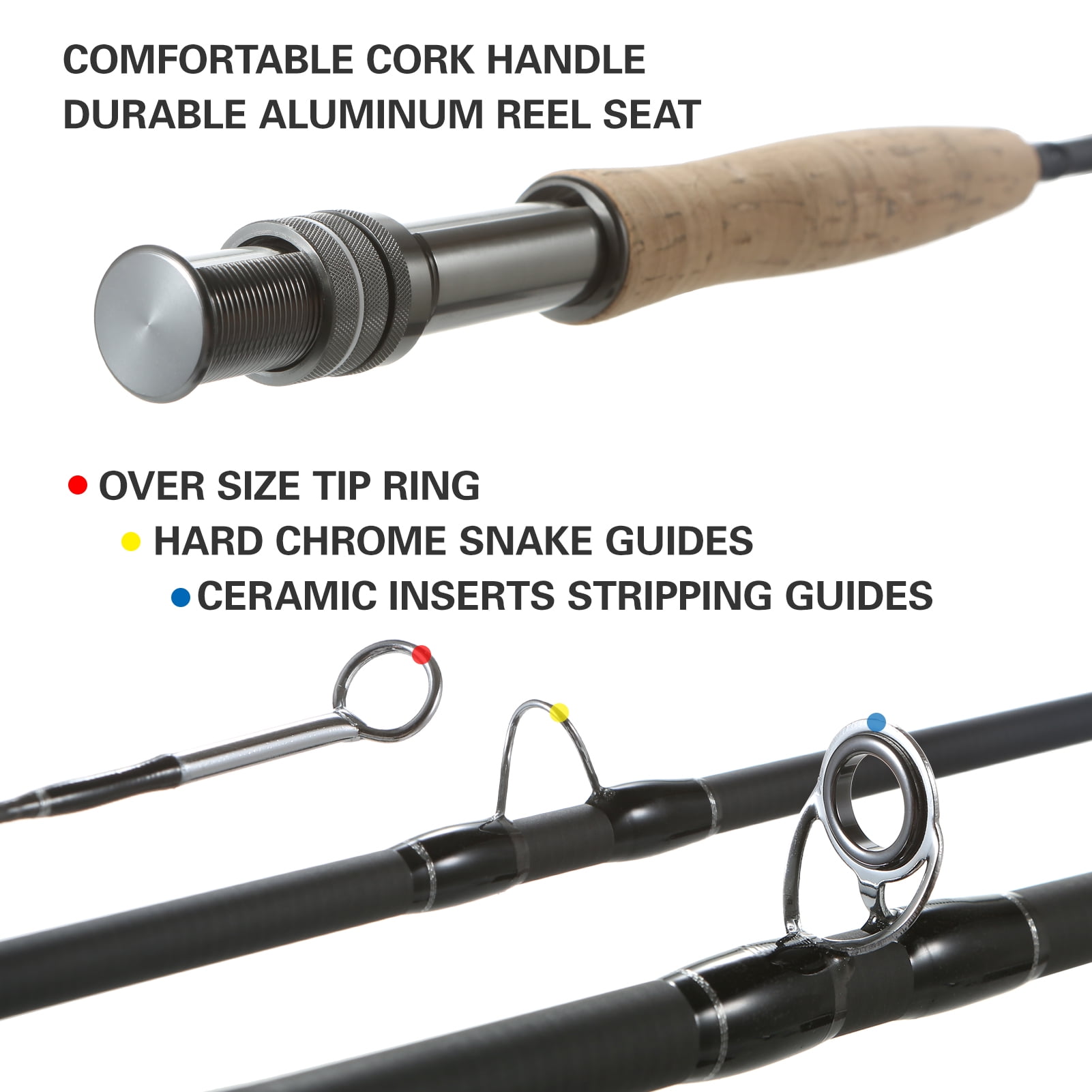 LEO 9' Fly Fishing Rod and Reel Combo with Carry Bag 10 Flies Complete  Starter