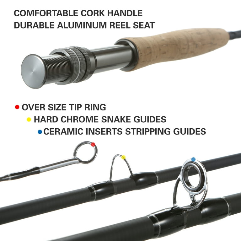 LEO 9' Fly Fishing Rod and Reel Combo with Carry Bag 10 Flies