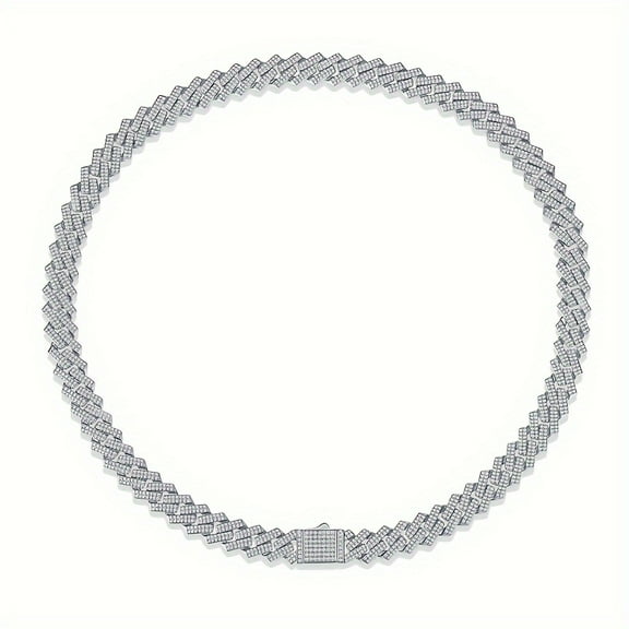 Moissanite Necklace, 925 Sterling Silver & 18k Gold Plated, Collarbone Chain, Personality, Trend, Valentine'S Day, Anniversary Birthday Gift