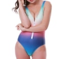 thumbnail image 2 of MSJUHEG Push Up Swimsuits for Women,Bandeau Bathing Suits,Plus Size One Piece Swimsuit,Tie Side,Halter Swimwear,Women's One-piece Swimsuits,Plus Size Swimsuit for Women Multi-color XL, 2 of 8