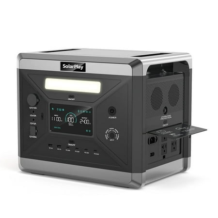 

Portable Power Station Solar Generator 2160Wh LiFePO4 Battery (Solar Panel Optional) 1.5H Fast Charging 4 AC Outlets (4800W Peak) for Home Use