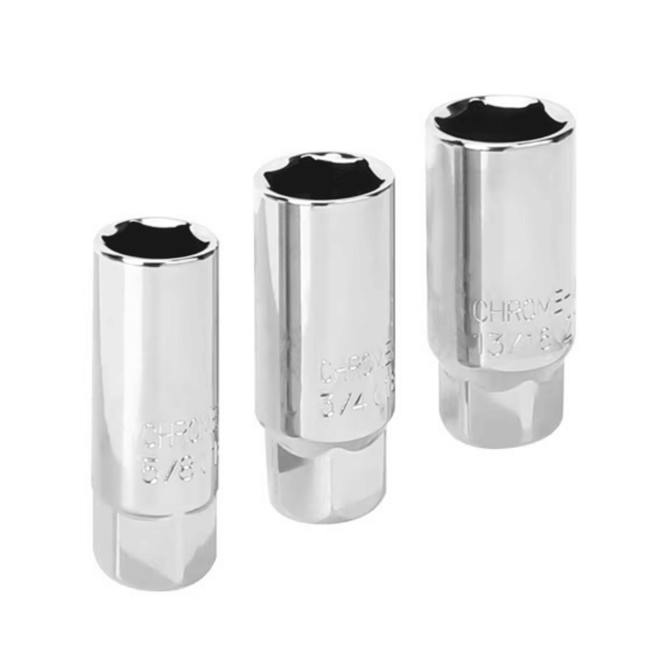 Hyper Tough 3-Piece 3/8-in Drive Spark Plug Socket Set, Includes