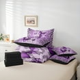 thumbnail image 6 of jejeloiu Leopard Cheetah Pattern 7-Piece Twin Bedding Sets,Purple Glitter Print Bedding Comforter Set,Beauty Butterfly Butterflies Sheet Sets For Boys Girls,Luxury Bedroom Decor Reversible, 6 of 8