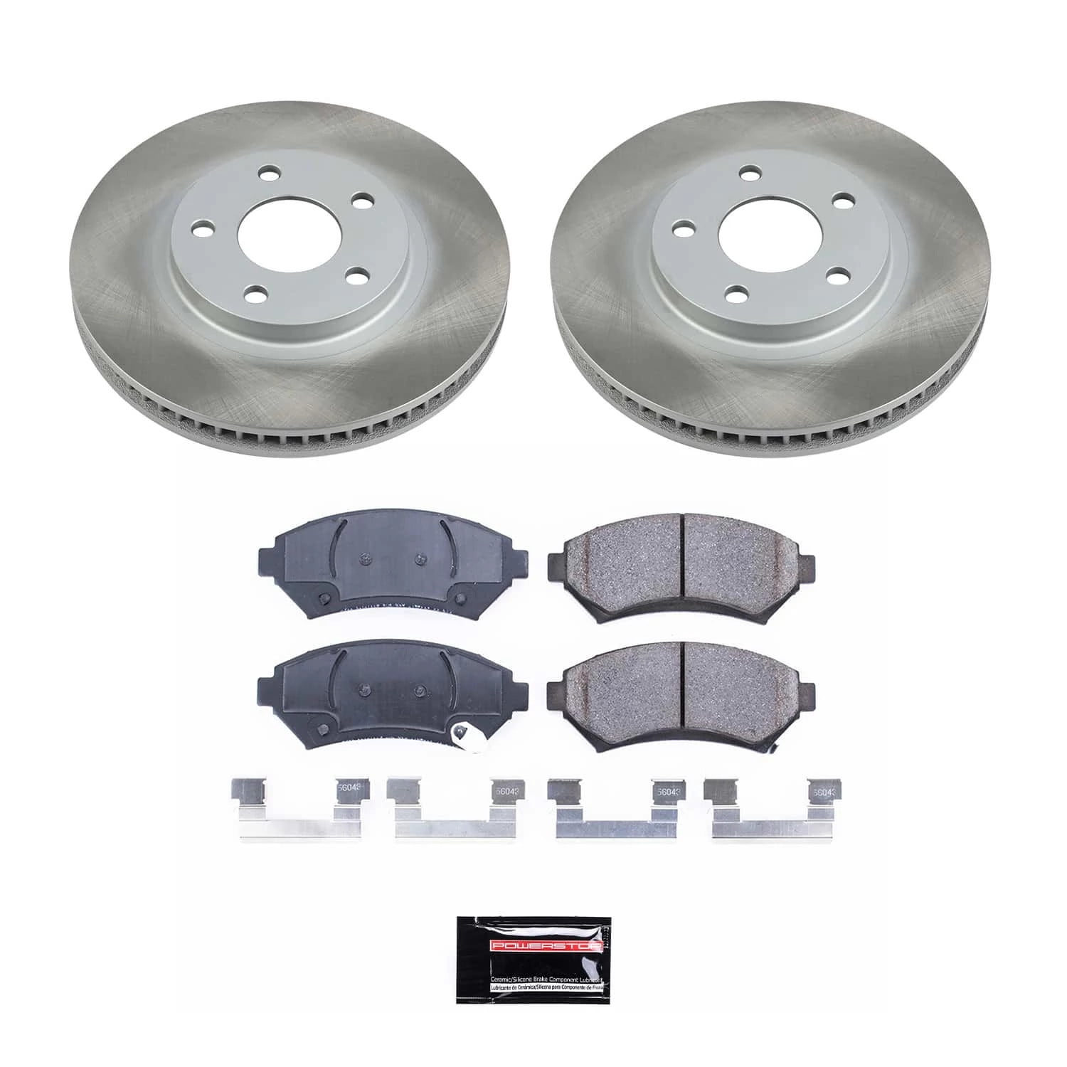 PowerStop Front Semi-Coated Rotor and Low-Dust Ceramic Brake Pad Kit SC1542
