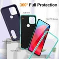 thumbnail image 4 of Allytechgroup Moto G 5G 2025 Case with Screen Protector, Rugged Hybrid Military Grade Shockproof Invisible Kickstand Anti-Scratch Bumper Phone Case Cover for Motorola Moto G 5G 2025,Blue+Mint, 4 of 8
