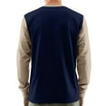 thumbnail image 3 of WTOBBY Men's Relaxed Fit Color Block Long Sleeve Henley Shirt with Zip-Up Hoodie Casual Comfort Top for Men in Everyday Outfits and Layering,Navy M, 3 of 7