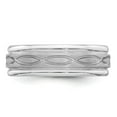 thumbnail image 3 of Auriga Fine Jewelry 925 Sterling Silver 7 mm Brushed Flat Beveled Edge Fancy Band for Women Size 11.5, 3 of 6