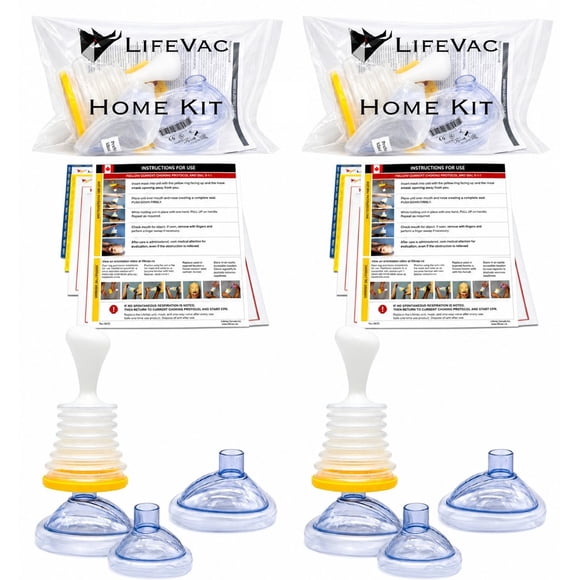 LifeVac Home Kit 2 Pack - Choking Rescue Device, Portable Suction Rescue Device First Aid Kit for Kids and Adults, Portable Airway Suction Device | Anti Choking Device for Children and Adults
