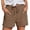 Coffee -CN14, variant on Cotton Linen Shorts for Women Elastic Waisted Drawstring Summer Casual Beach Bermuda Shorts with Pockets Coffee L
