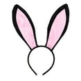thumbnail image 5 of Doomiva Women's Bunny Cosplay Set Rabbit Ears Headband Bow Tie Collar Cuffs Rabbit Tail Cosplay Party Halloween Easter Clothing Props Black&Pink One Size, 5 of 6