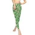 thumbnail image 2 of DISNIMOLucky Leaf Daisy Printed Yoga Leggings for Women, St. Patrick's Day Yoga Pants High Waist Leggings Athletic Yoga Ankle Pants Tummy Control Tights, Green, S, 2 of 6