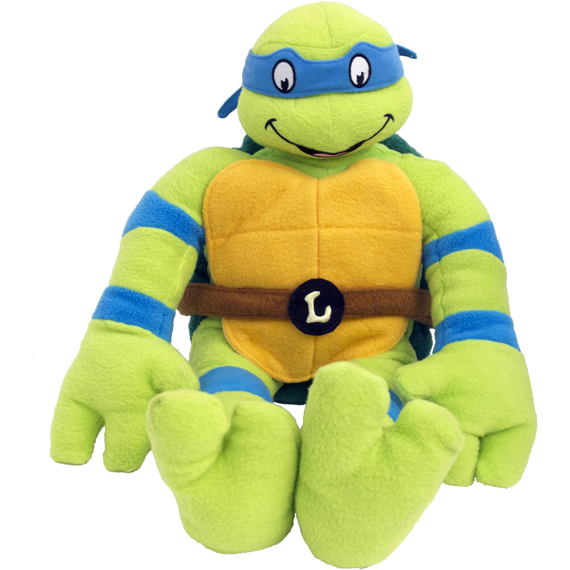 2 Piece Set Jay Franco Nickelodeon Teenage Mutant Ninja Turtles Leonardo Plush Nogginz Pillow and 62 x 90 Blanket