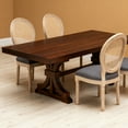 thumbnail image 6 of French Country Dining Chairs Set of 2 with Rattan Backrest and Upholstered Seat, Vintage Farmhouse Kitchen Chairs with Solid Wood Legs for Dining Room, Living Room, Restaurant, 6 of 9
