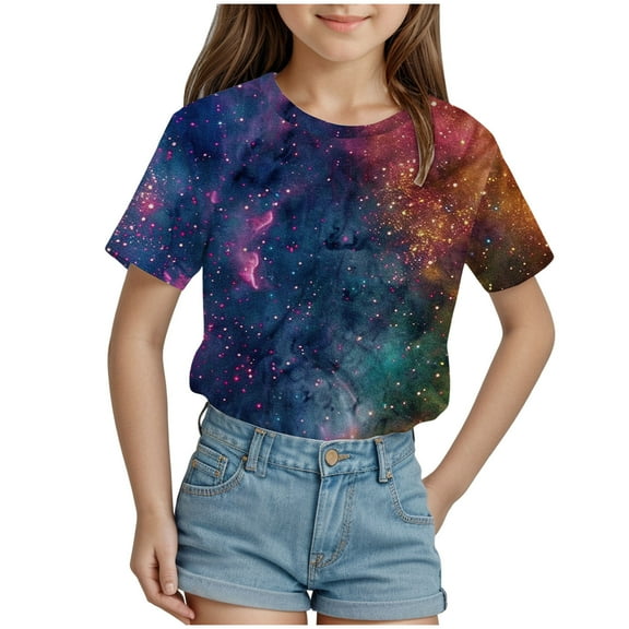 ZTKWD Shirts for Boys Girls Kids Short Sleeve 3D Print Graphic Funny Colorful Summer Tee Shirts for Kids 6-16 Years