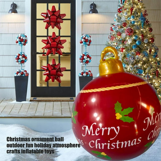 Boule de Noël Gonflable Décoration de Jardin pour Fête d'Halloween Intérieur Extérieur