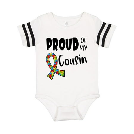 

Inktastic Proud of my Cousin Autism Awareness Puzzle Piece Ribbon Gift Baby Boy or Baby Girl Bodysuit