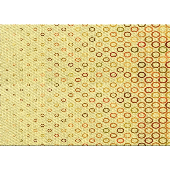 Ahgly Company Indoor Rectangle Patterned Sun Yellow Area Rugs, 7' x 9'