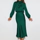 thumbnail image 4 of Vestidos de noche elegantes para boda, vestido de satén para mujer, manga larga, cintura elástica, vestido formal de boda, vestido de cóctel para invitados a la boda, vestidos de fiesta,, 4 of 6