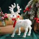 thumbnail image 1 of Elks Ornaments White Red Pink Bow Scarf Home Party Decor, White Elks Ornaments Red Pink Bow Scarf, Christmas Home Party Decoration, Festive Holiday Ornaments, Decorative Christmas Accents, Metal, 1 of 8