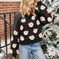 thumbnail image 2 of Gibobby Sudadera de Navidad para mujer Tops casuales de Navidad para mujer, de manga larga, lindo patrón de Papá Noel, suéteres sueltos con cuello redondo(Negro,M), 2 of 5
