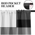 thumbnail image 4 of Black Grey Kitchen Window Curtains Valance and Tier Set, Dark Grey White Modern Rod Pocket Short Tier Curtain, Abstract Small Cafe Drapes for Kitchen Decor 52" x 24", 4 of 6