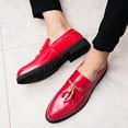 thumbnail image 6 of Men's Patent Leather Tassels Slip-On Loafers Classic Flats Smoking Loafers for Business Casual Dress Prom Formal Church Wedding Shoes, 6 of 7