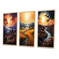thumbnail image 3 of Designart "Village at Sunset A Van Gogh-Inspired Artwork II" Vangogh Framed Wall Art Set Of 3 - Yellow Vangogh Frame Gallery Set For Office Decor, 3 of 7