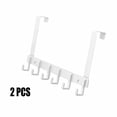 thumbnail image 2 of CuiLiyq Over The Door Hooks Hanger with 6 Hooks, 2 Pack Metal Door Hooks for Hanging, Hat Rack for Doors, Towel Racks, Clothes Hanger Rack for Bathroom Bedroom Dorm Locker Room, White, 2 of 6