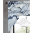 thumbnail image 2 of Blue Marble Swag Valances for Windows, Small Curtains Drapes, Modern Abstract Ink Painted Aesthetics Kitchen Window Curtains Over Sink Rod Pocket Window Treatment Valance for Bedroom/Bathroom 56"x36", 2 of 5
