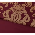 thumbnail image 4 of Chezmoi Collection Royal Luxury Jacquard Floral Comforter Set, Oversized Queen, Maroon/Gold, 7-Piece, 4 of 6