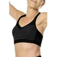 thumbnail image 3 of Amoena Womens Jolie Wire-Free Mastectomy Seamless Pocketed Sports Bra Black/Grey 40AA, 3 of 5