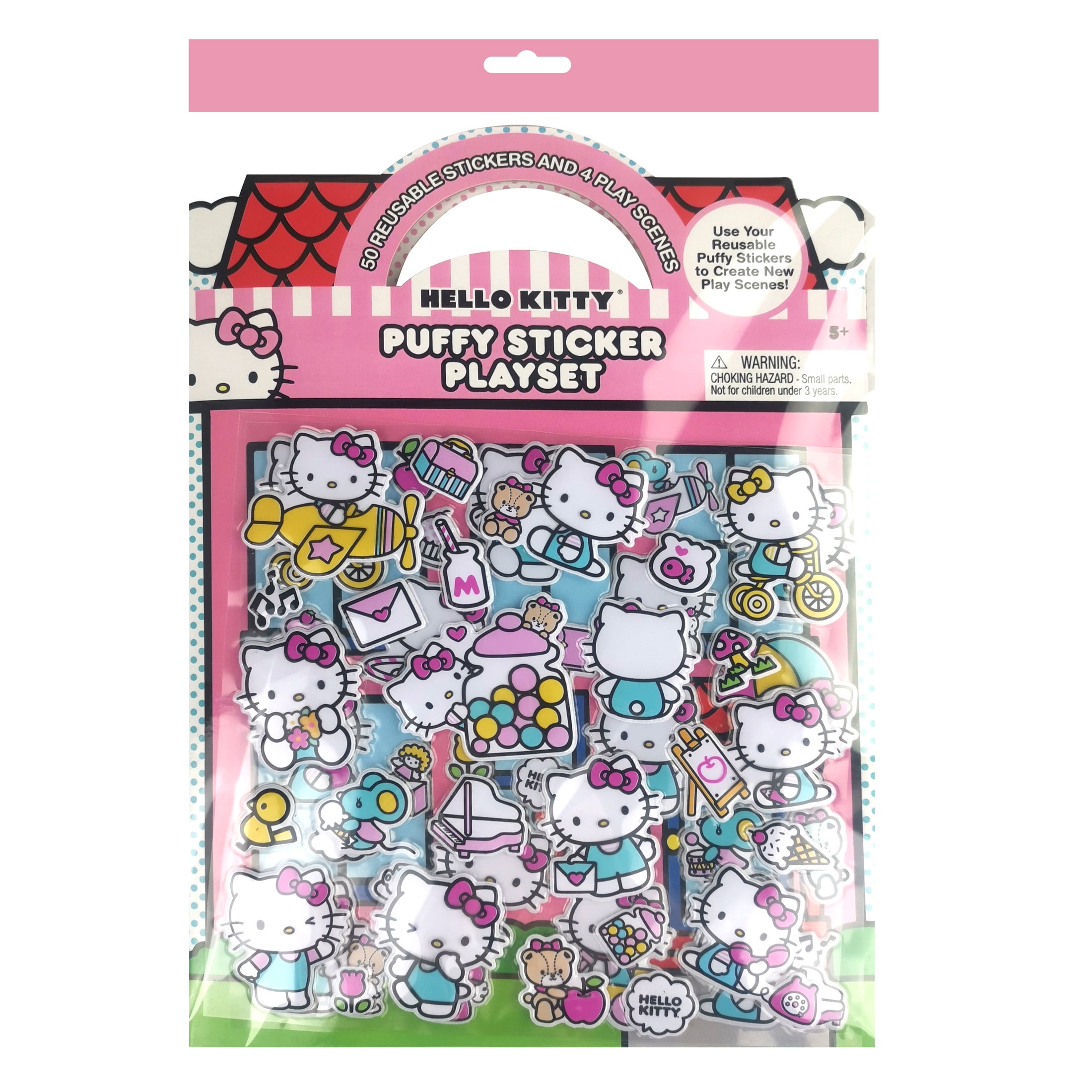 Hello Kitty Sticker Playset, 50 Reusable Puffy Stickers