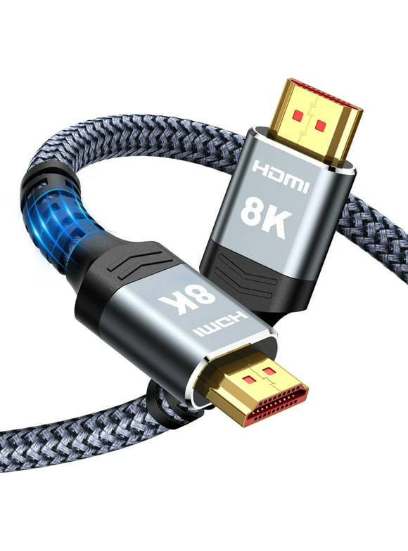 High Speed 8K 60Hz HDMI Cable, 2.1 48Gbps HDMI Braided Cable-4K@120Hz 7680P,DTS:X,HDCP 2.2 & 2.3, HDR 10,eARC,Dynamic HDR,Compatible for Laptop, Monitor, Roku TV