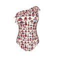 thumbnail image 4 of Yiaed Rocket Pattern Print Women One Piece Swimsuits Tummy Control One Shoulder Bathing Suits Pattern Ruffle Swimwear-XX-Large, 4 of 8