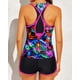 thumbnail image 2 of Traje de baño deportivo Tankini Yonique de 3 piezas para mujer con pantalones cortos, 2 of 5