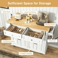 thumbnail image 6 of ANPOO 51.2" Movable Kitchen Island with Drop Leaf and Power Outlet, Rolling Kitchen Cart with Rubber wood Countertop, Island Table on Wheels for Kitchen w/2 Drawers, Spice Rack, Adjustable Shelves, 6 of 9