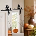 thumbnail image 6 of Velmasee Halloween Witch Door Corner Decoration, Solid Wood Vintage Silhouette Tool-Free Mount, Spooky Ornament for Home Halloween Party Door Frame Wall Decor, 6 of 7