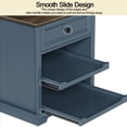 thumbnail image 3 of PLAMLE End Table for Living Room with Drawers Storage Retro Sofa Side Table with Charging Station Wooden Nightstand End Table, 3 of 7