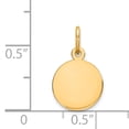 thumbnail image 2 of Collier Pendentif Disque Gravable Circulaire en Or Jaune 14k, Breloque Ronde Unie, 2 of 6