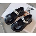 thumbnail image 2 of NOKIO Kids' Mary Jane Shoes Toddler Girls' Patent Leather Flats Kids Girls Shoes Spring/Autumn Solid Color Thick Soles With Bright Pearl Straps Dance Shoes Party Birthday School Performance, 2 of 8