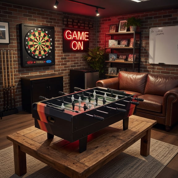 Spaco 4-in-1 Combo Game Table, Family Entertainment, Foosball, Billiards, Table Tennis, Black