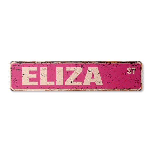 ELIZA Vintage Plastic Street Sign Childrens Name Room Sign | Indoor/Outdoor |  30" Wide