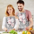 thumbnail image 3 of Pioneer Flower Floral Print Pattern Apron-Garden Aprons for Women with Pockets-Cotton Linen Waterproof Kitchen Cooking Gardening Aprons Adjustable for Kitchen,Cooking,BBQ and Salon 33x27 Inch, 3 of 7