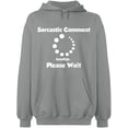 thumbnail image 1 of Unisex Hoodie Sweatshirt, Sarcastic Comment Please Wait, Slim Fit, Long Sleeve Sweater - Sport Grey 3X-Large, 1 of 2