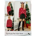 thumbnail image 7 of Xuanfei Women Christmas Cartoon Printed Long Sleeve Crew Neck Ribbed Edge Knit Sweater, 7 of 7