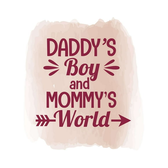 Daddy'S Boy And Mommy'S World Cute Nursery Room Decoration Ideas Wall Art Sticker Designs Vinyl Stickers For Home House Walls Rooms Windows Bedroom Decoration Size (26x26 inch)