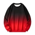 thumbnail image 5 of Mens Fashion Gradient Sweatshirt Crewneck Loose Casual Long Sleeve Pullover Tops Red 3XL, 5 of 5