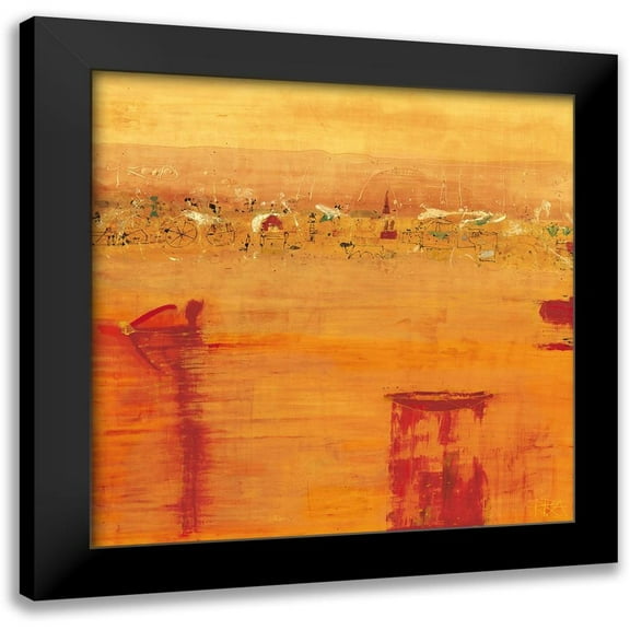 Richter-Armgart, Rose 12x12 Black Modern Framed Museum Art Print Titled - Orange Landscape
