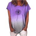thumbnail image 1 of Blusa de manga corta con estampado de cuello redondo informal para mujer a la moda, Tops de verano Fridja ghk4596, 1 of 4