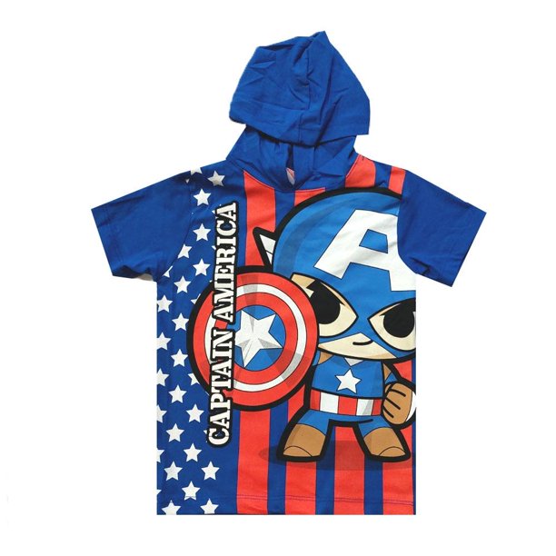 Playera Movis Talla 3X Estampado Capitán America Azul